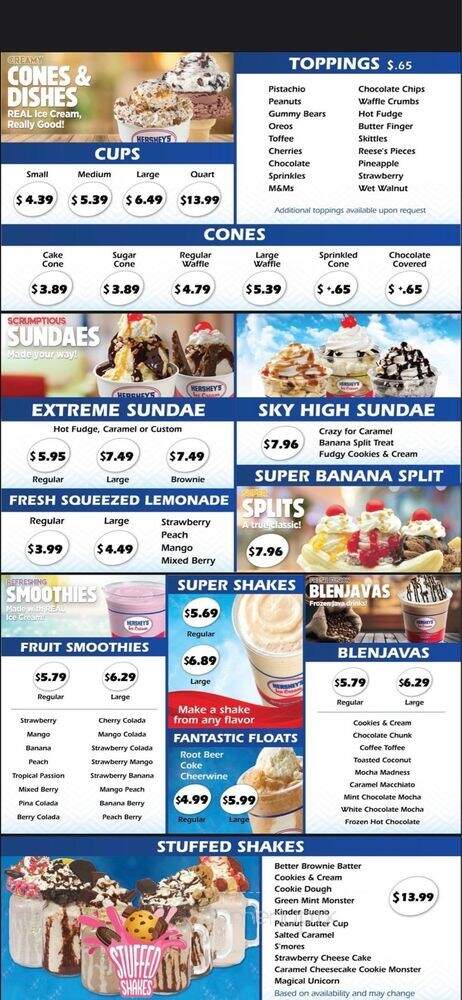 Sam's Ice Cream - Bermuda Run, NC menu_pic