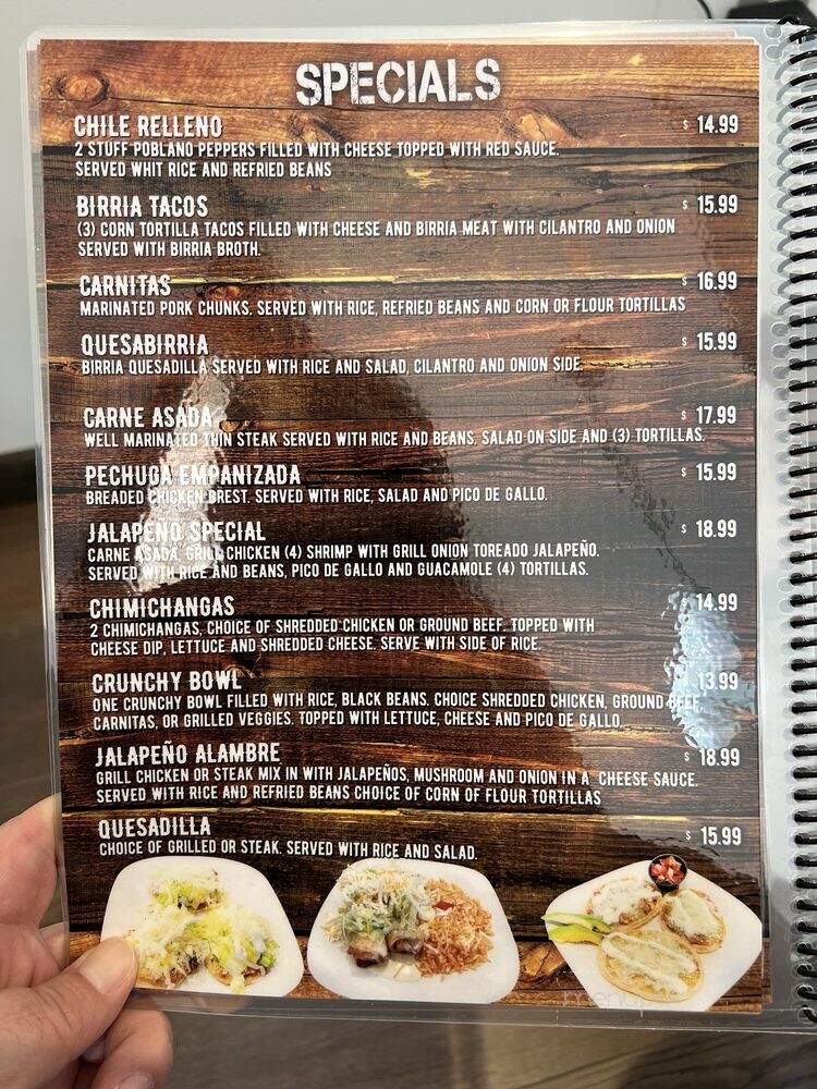 Jalapeno Authentic Mexican Grill - South Abington Township, PA menu_pic