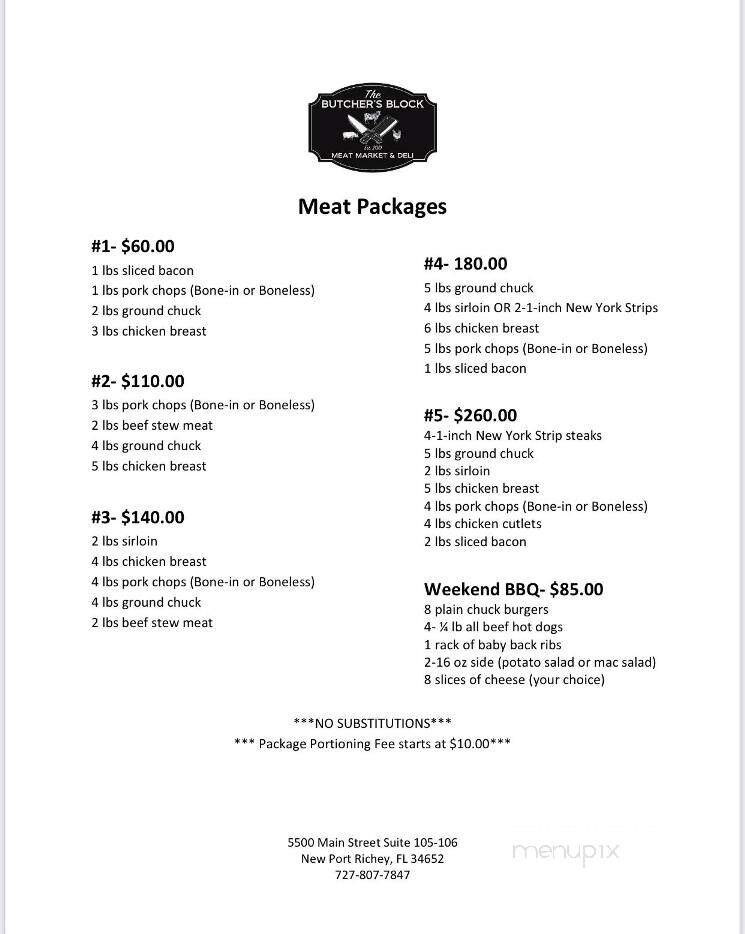 The Butcher's Block - New Port Richey, FL menu_pic