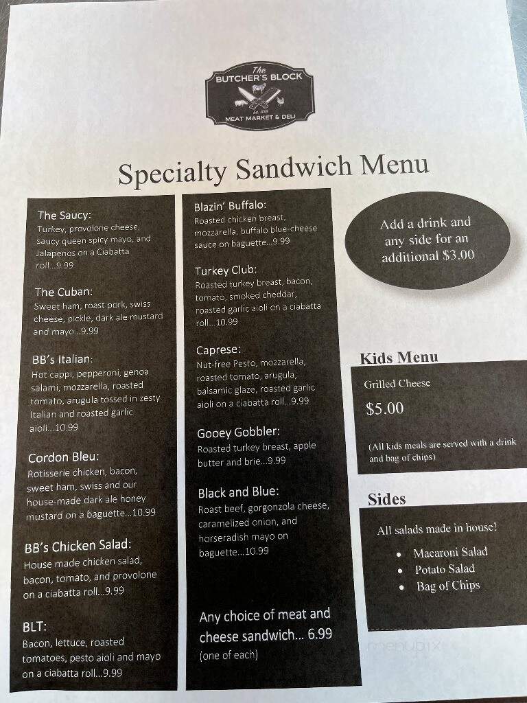 The Butcher's Block - New Port Richey, FL menu_pic