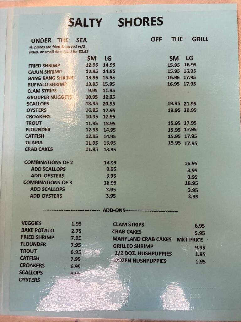Salty Shores Seafood Calabash Style - Wilson, NC menu_pic
