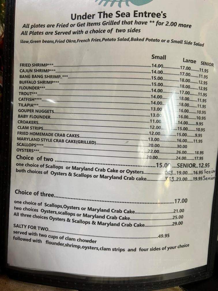 Salty Shores Seafood Calabash Style - Wilson, NC menu_pic
