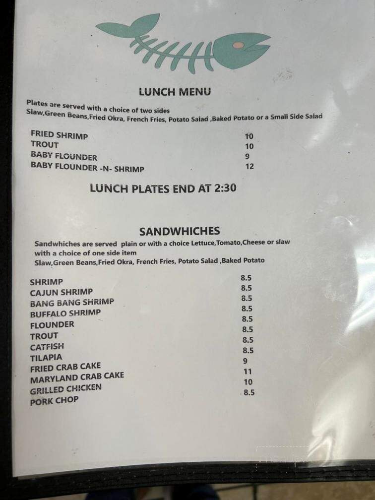 Salty Shores Seafood Calabash Style - Wilson, NC menu_pic