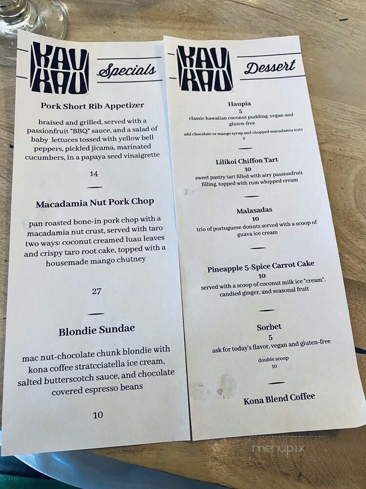 Kau Kau - Sacramento, CA menu_pic