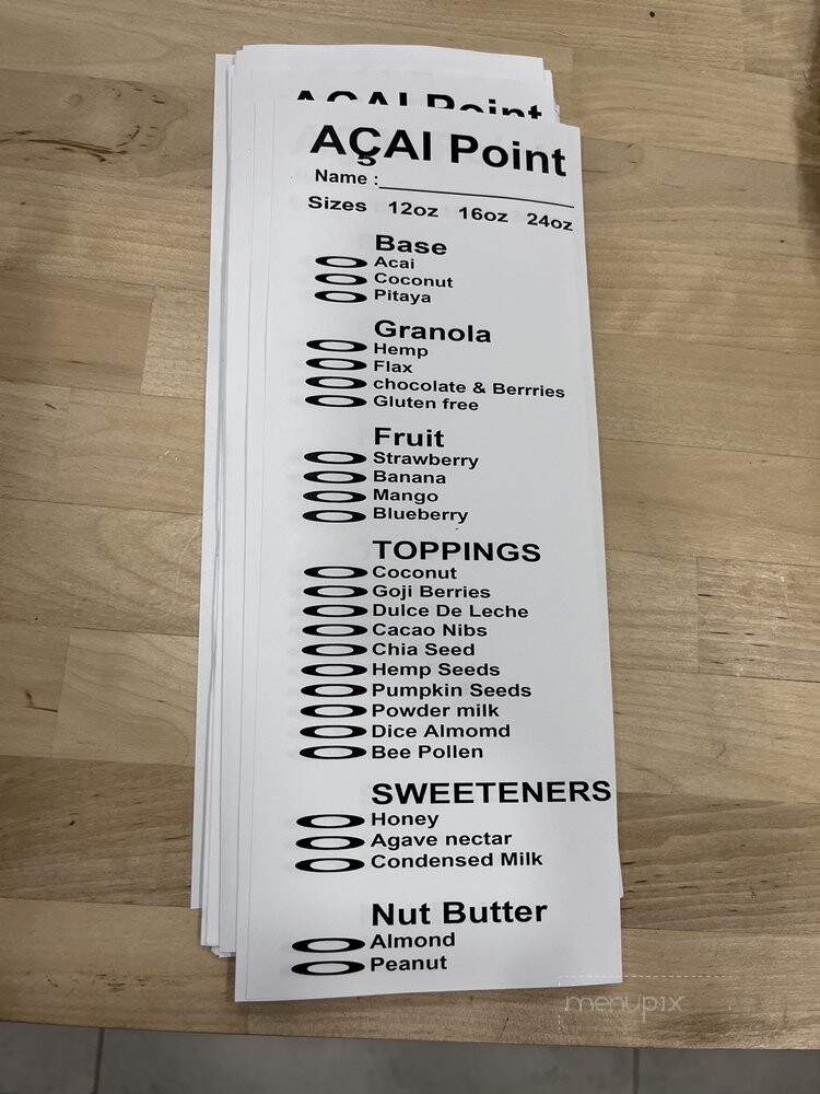 Acai Point - Huntington Beach, CA menu_pic