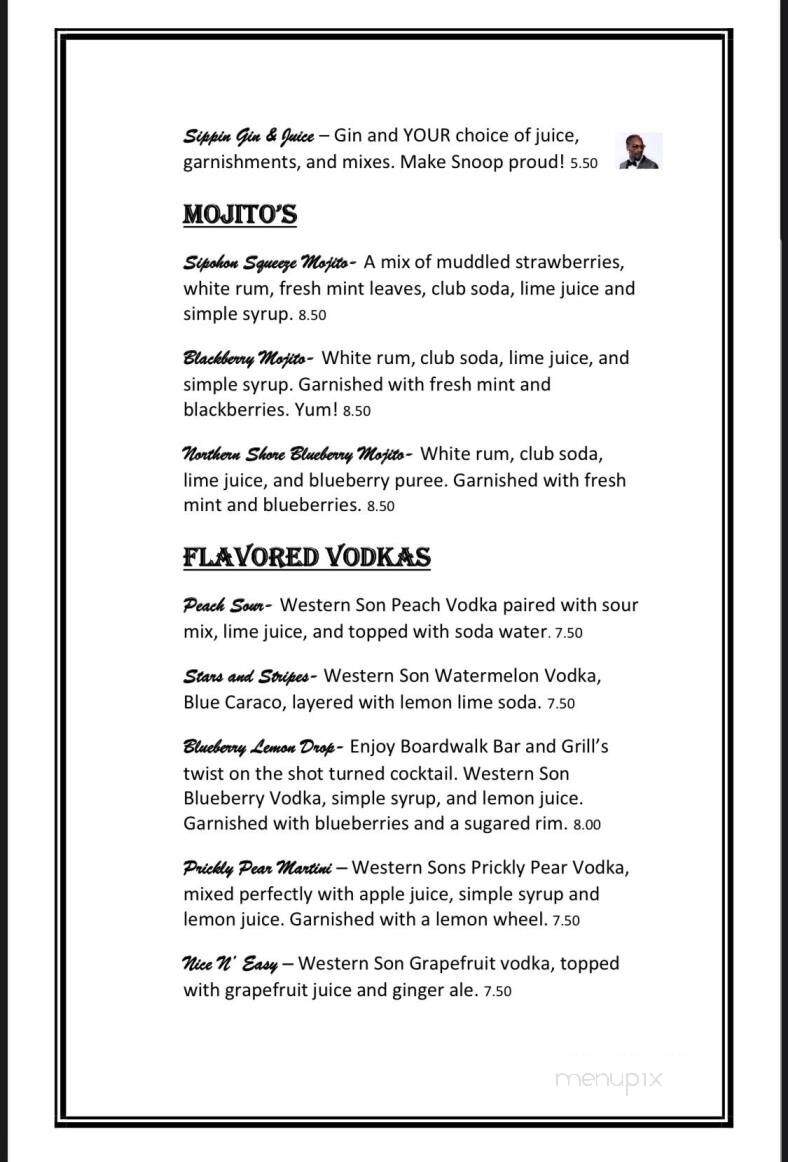 Boardwalk Bar & Grill - Manistique, MI menu_pic
