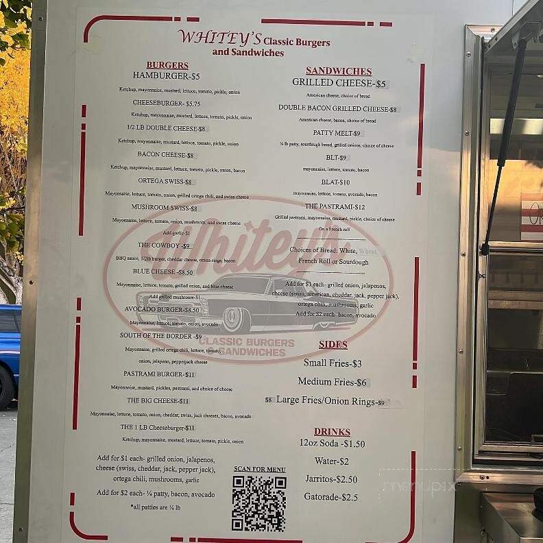 Whitey's Classic Burgers and Sandwiches - Salinas, CA menu_pic