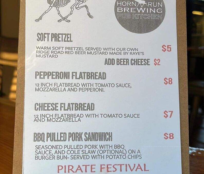 Horn Run Brewing - Eastport, ME menu_pic