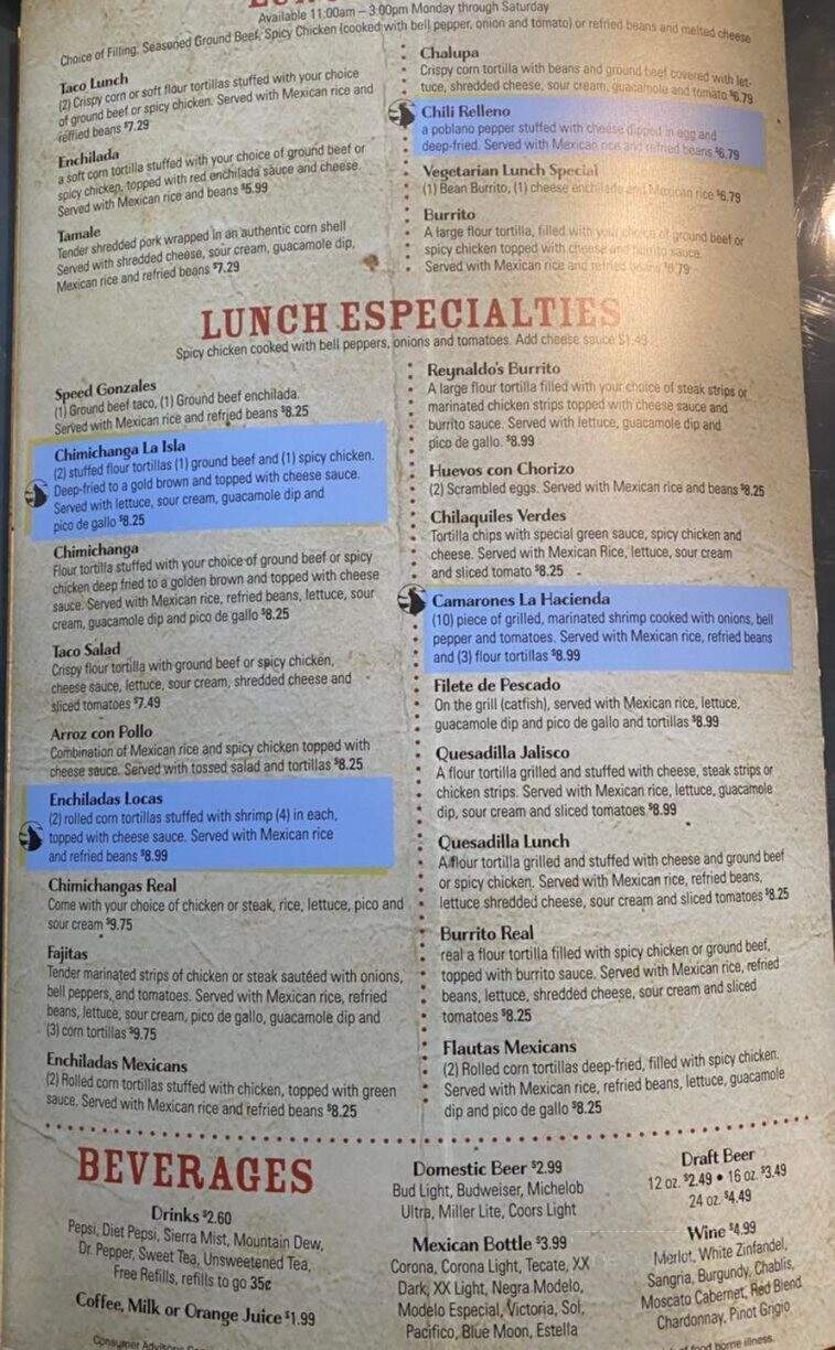 Cilantros Grill & Cantina ll - Casey, IL menu_pic