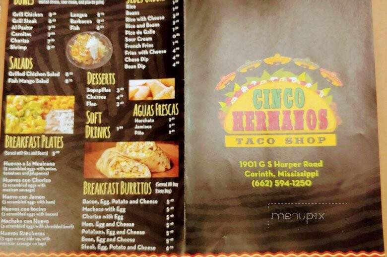 Cinco Hermanos Taco Shop - Corinth, MS menu_pic