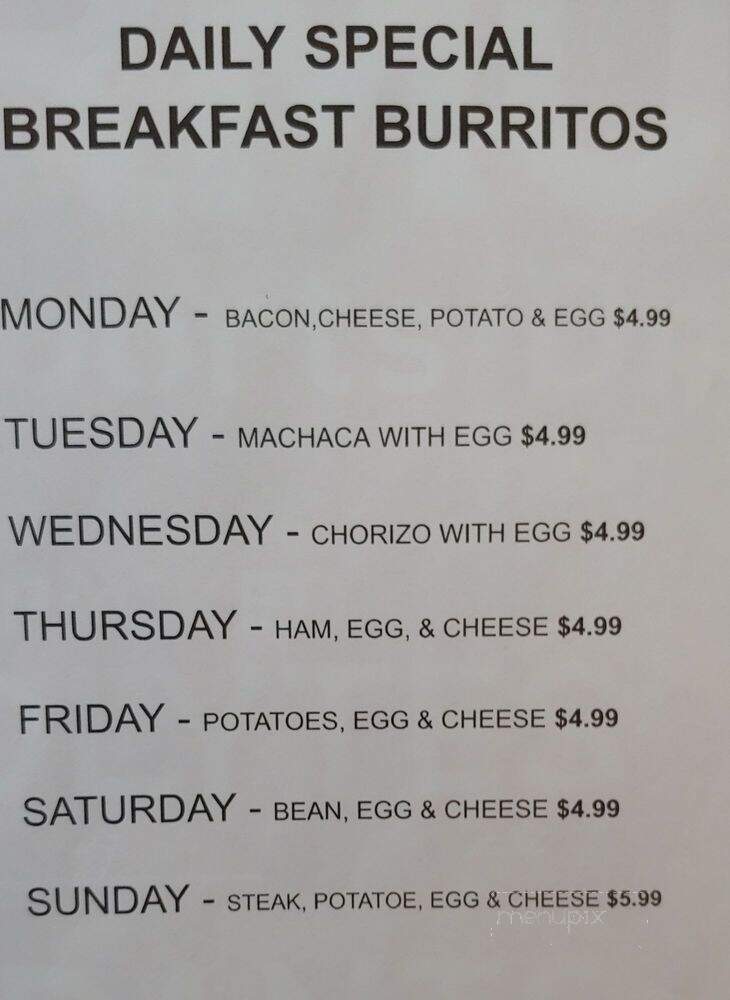 Cinco Hermanos Taco Shop - Corinth, MS menu_pic