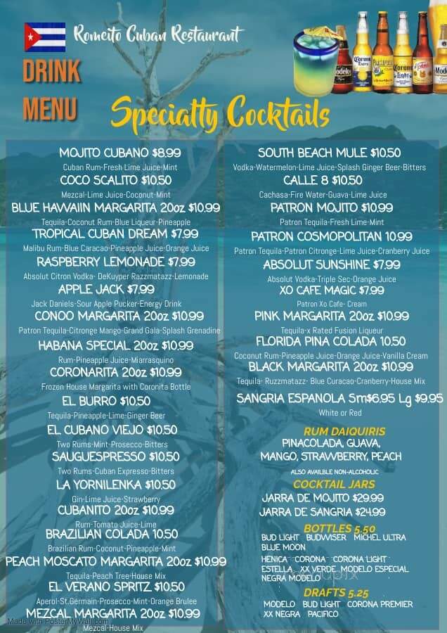 Romeito Cuban Restaurant - Olathe, KS menu_pic