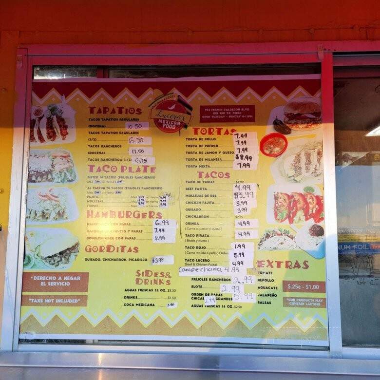 Lucero's Mexican Food Truck - Del Rio, TX menu_pic
