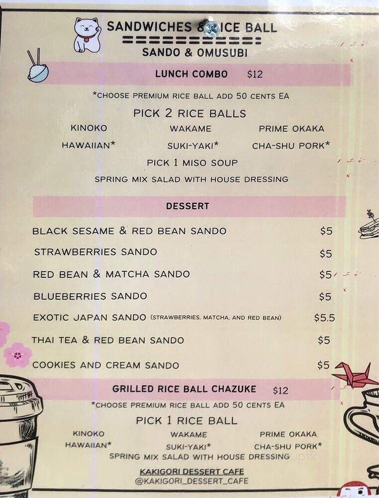 Kakigori Dessert Cafe - Tukwila, WA menu_pic