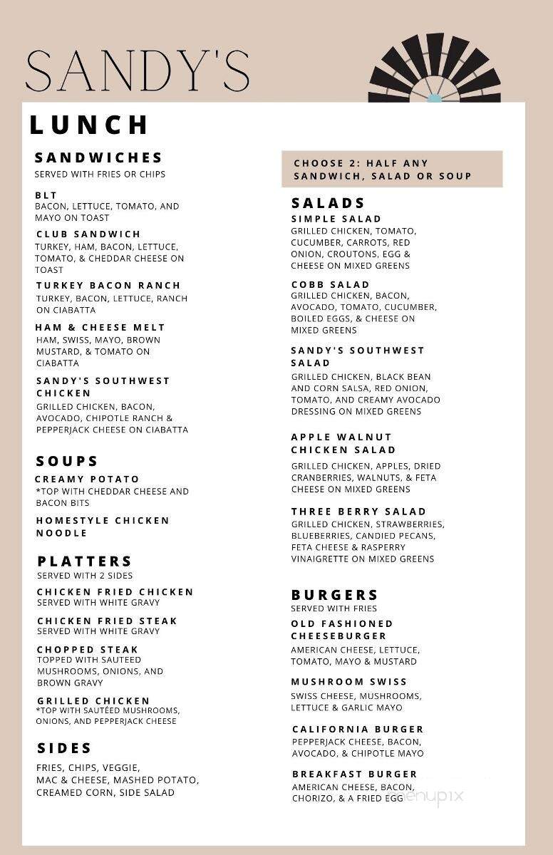 Sandy's Kitchen & Catering - Brady, TX menu_pic