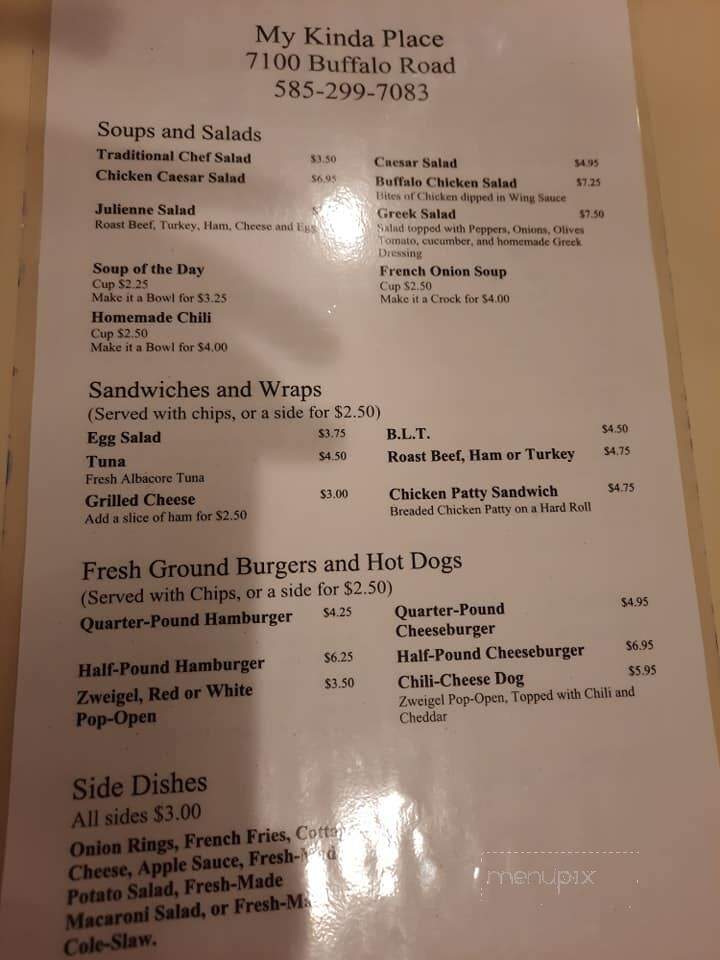 My Kinda Place - Churchville, NY menu_pic