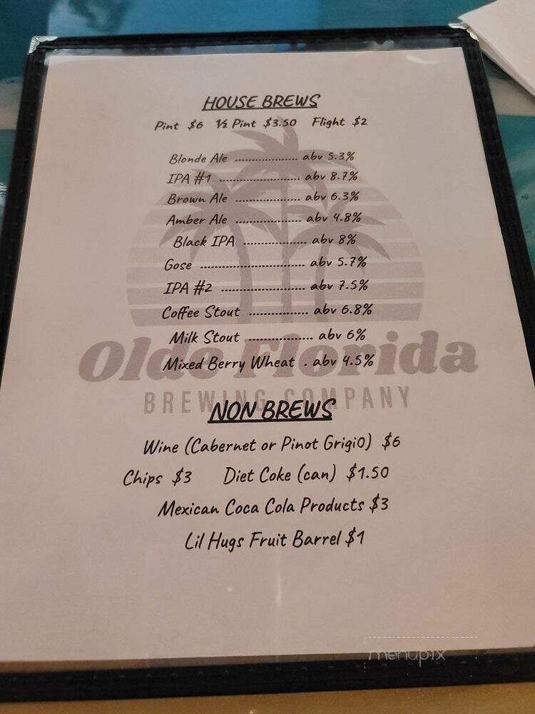 Olde Florida Brewing Company - Largo, FL menu_pic