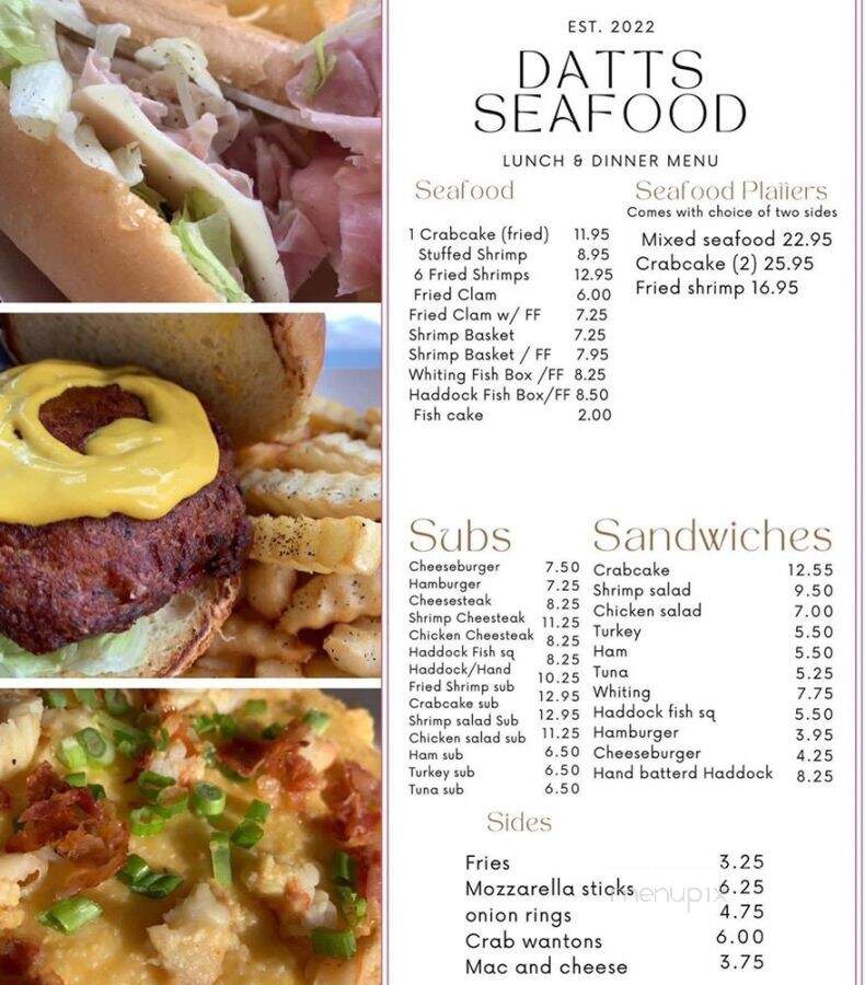 Datts Seafood Carryout & Restaurant - Hanover, PA menu_pic