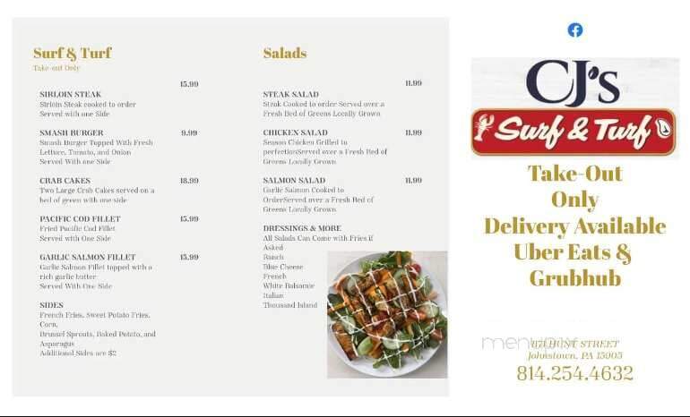 CJ's Surf and Turf - Johnstown, PA menu_pic