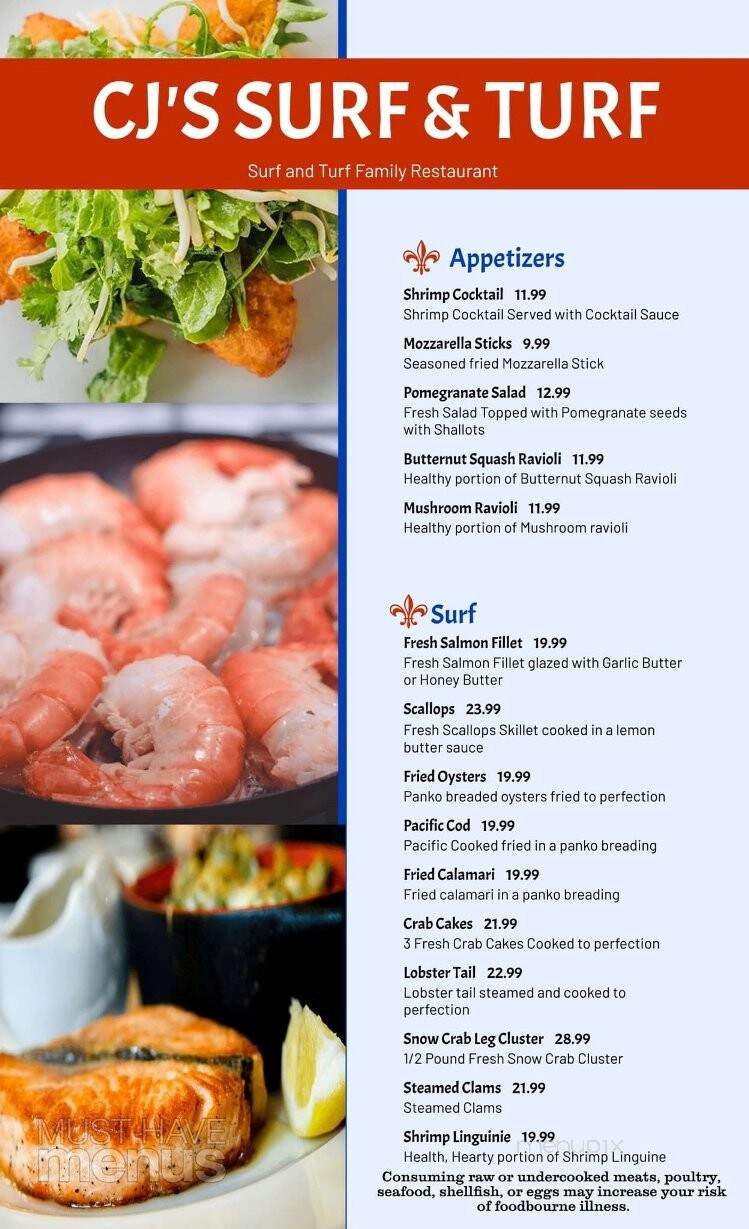CJ's Surf and Turf - Johnstown, PA menu_pic