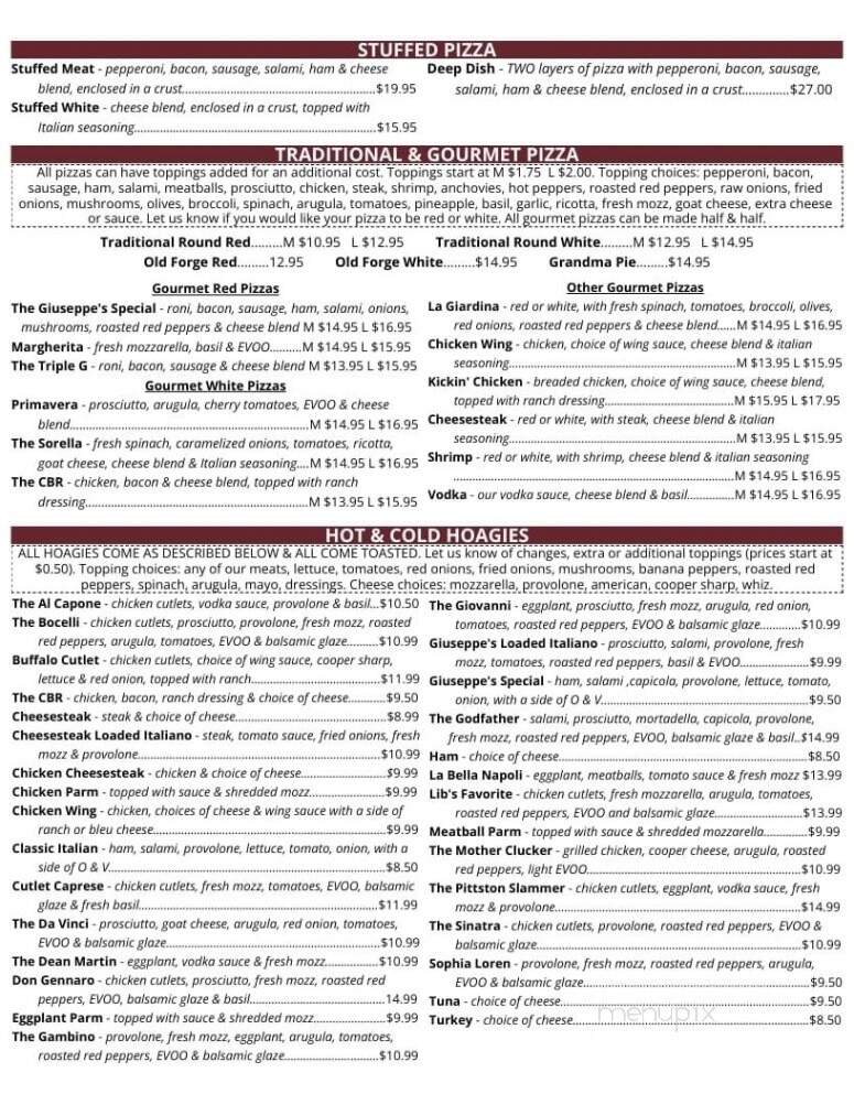 Giuseppe's Pizzeria - Avoca, PA menu_pic