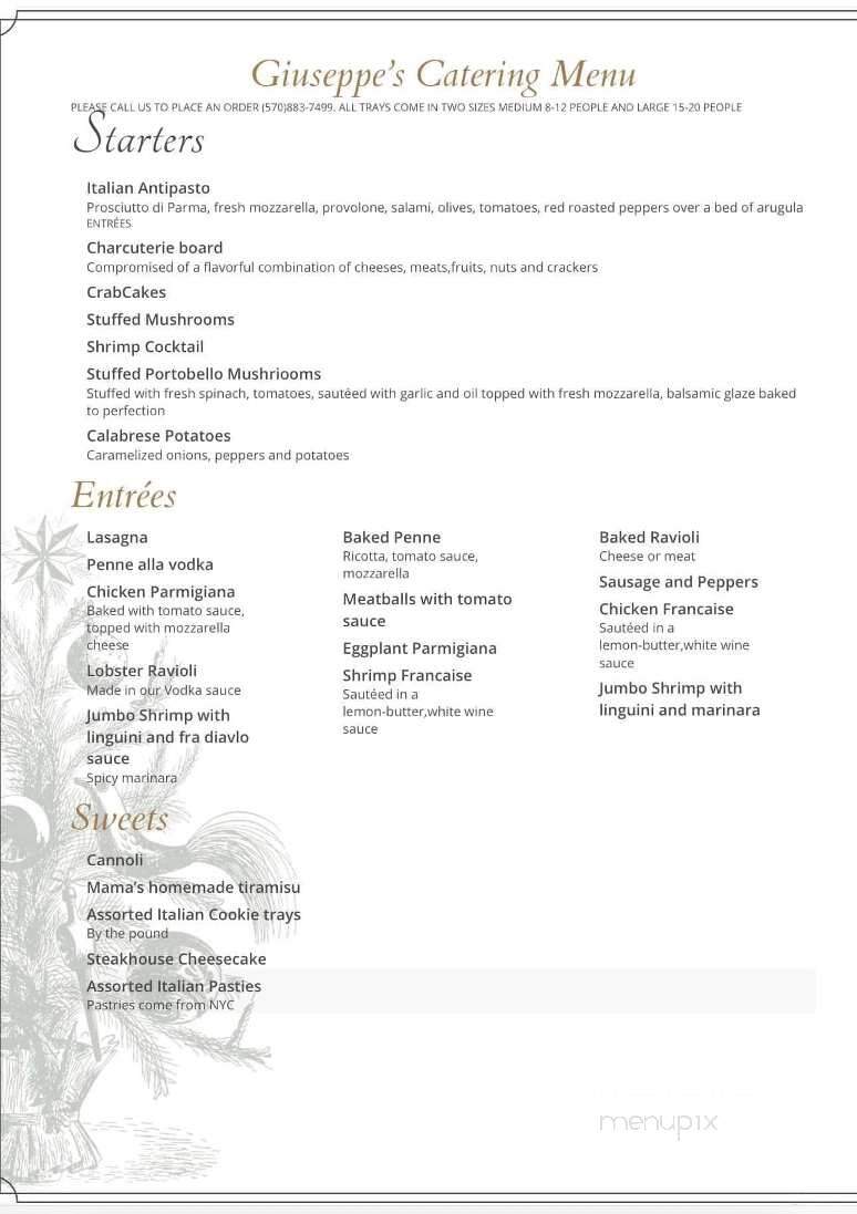 Giuseppe's Pizzeria - Avoca, PA menu_pic
