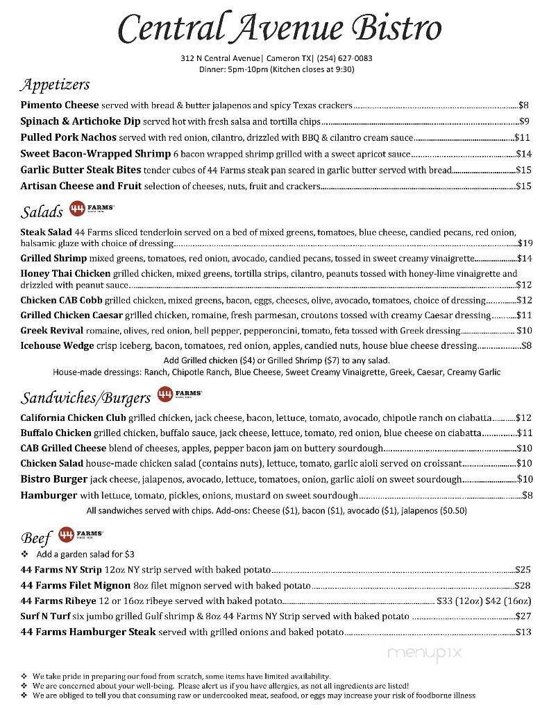 Central Avenue Bistro and Marketplace - Cameron, TX