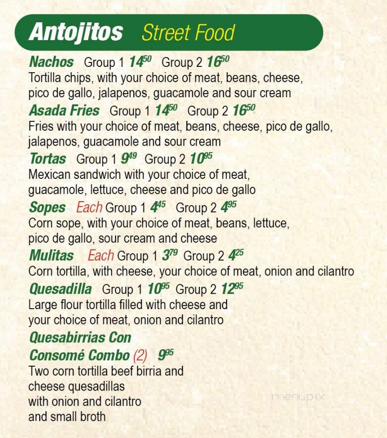 Jalapeno Taco Grill - Loves Park, IL menu_pic
