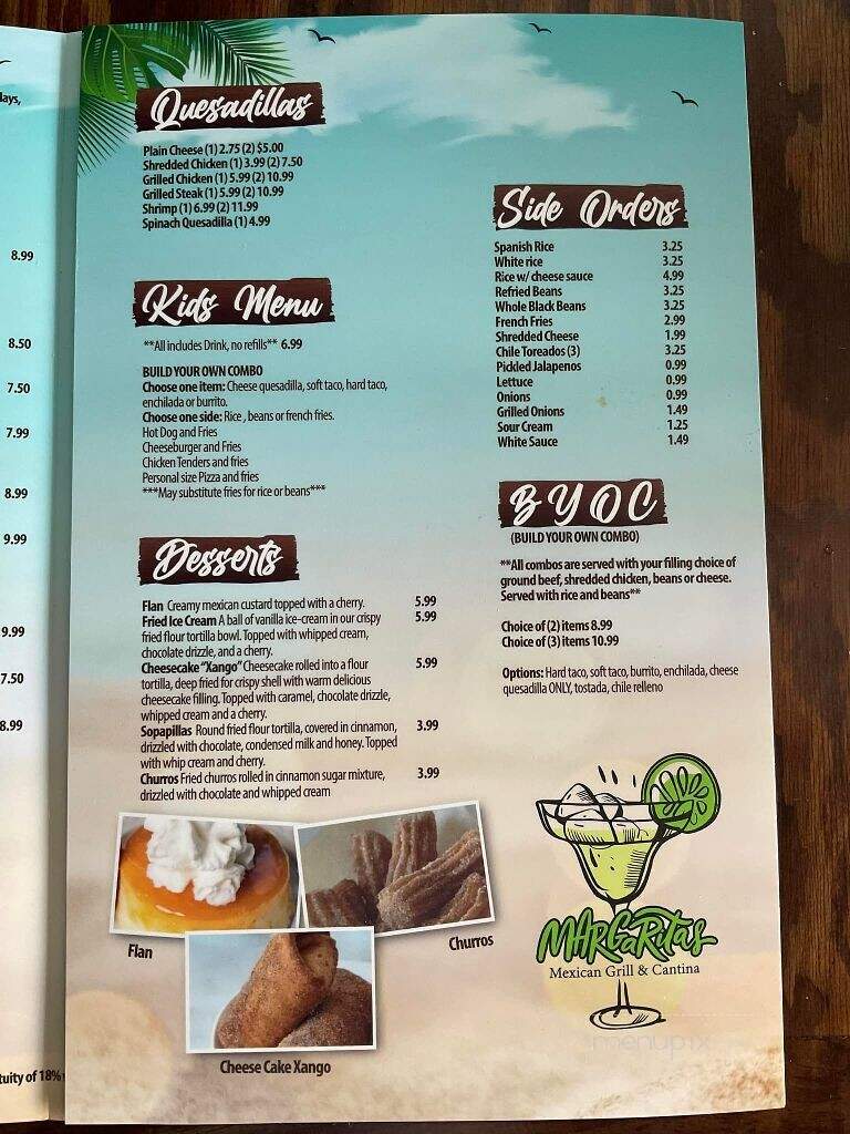 Margarita's Mexican Grill & Cantina - Surf City, NC menu_pic