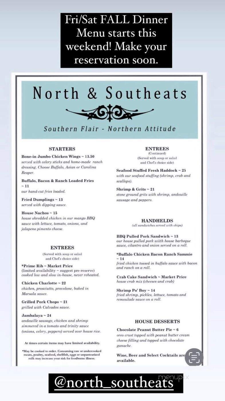 North & Southeats - Brownville, ME menu_pic