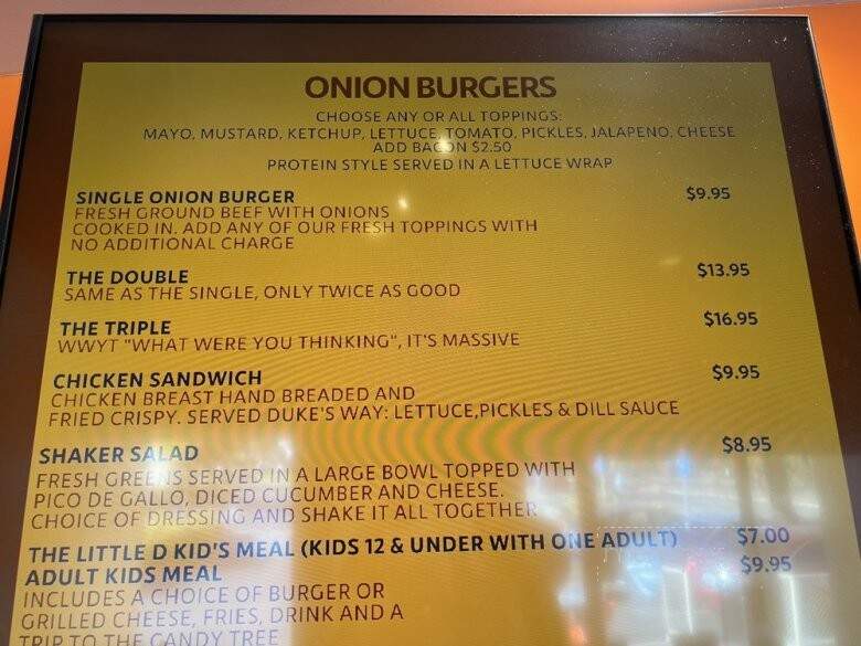 Dukes Old Fashioned Onion Burgers - La Mesa, CA menu_pic