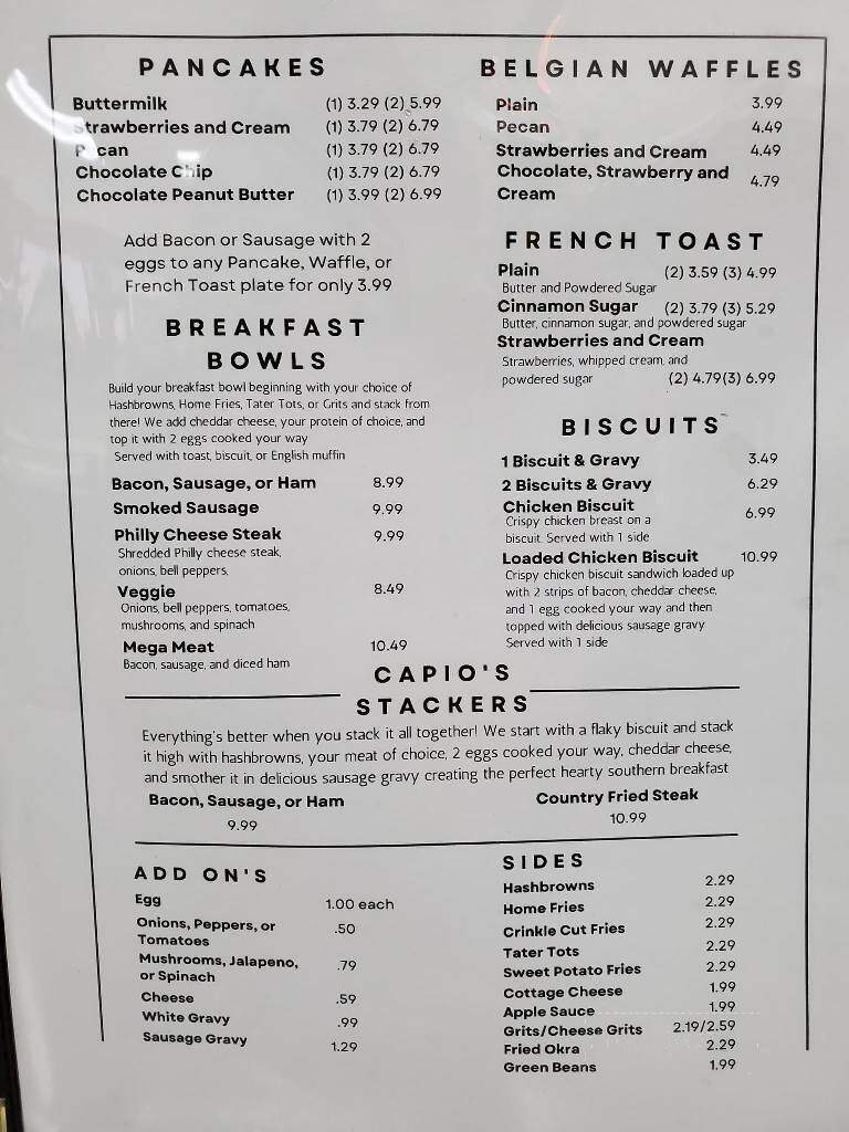 Capio's Cafe - Middleburg, FL menu_pic