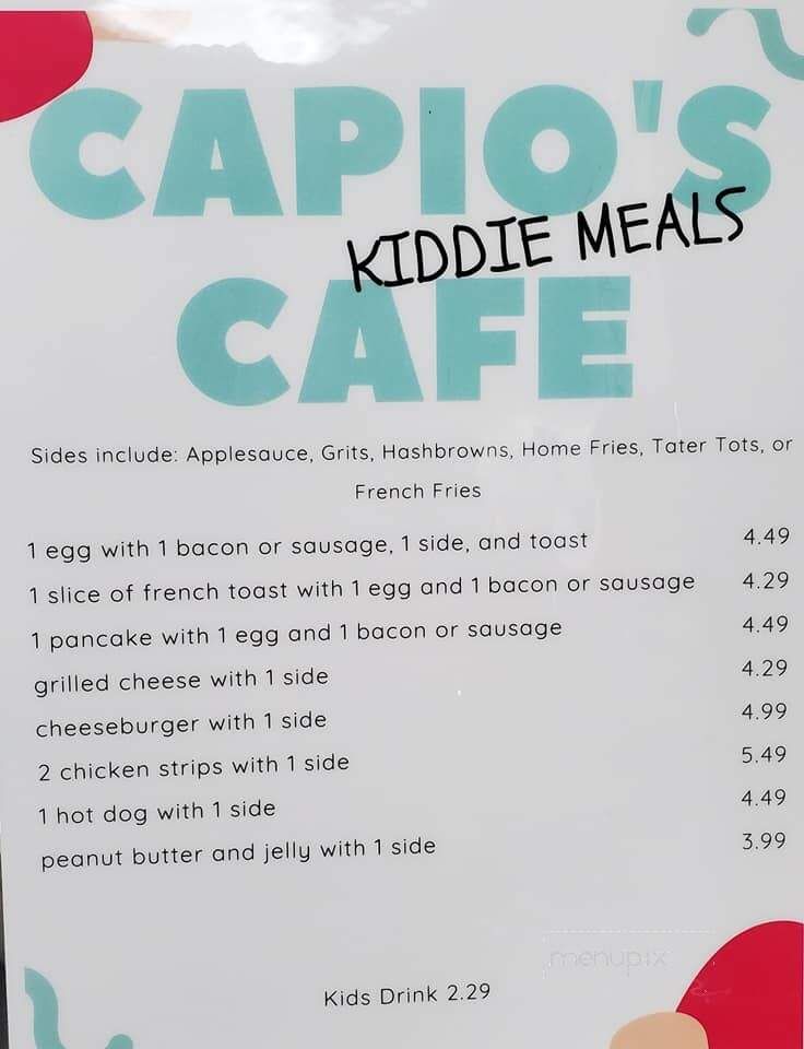 Capio's Cafe - Middleburg, FL menu_pic