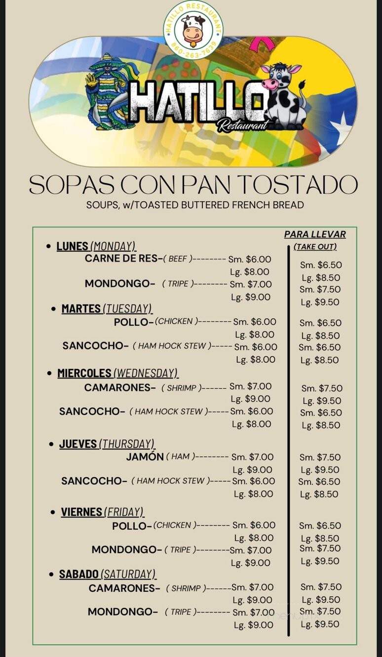 Hatillo - East Hartford, CT menu_pic