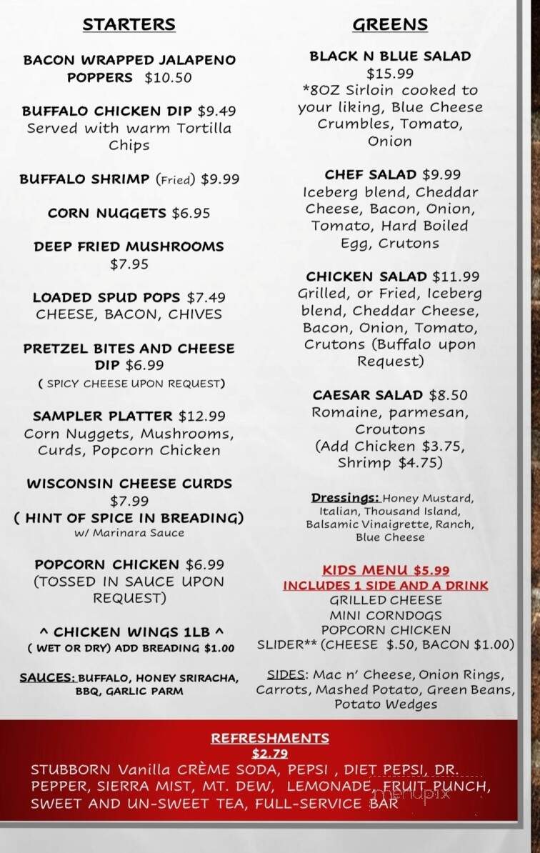 Diamond Tap Tavern - Rockwood, TN menu_pic