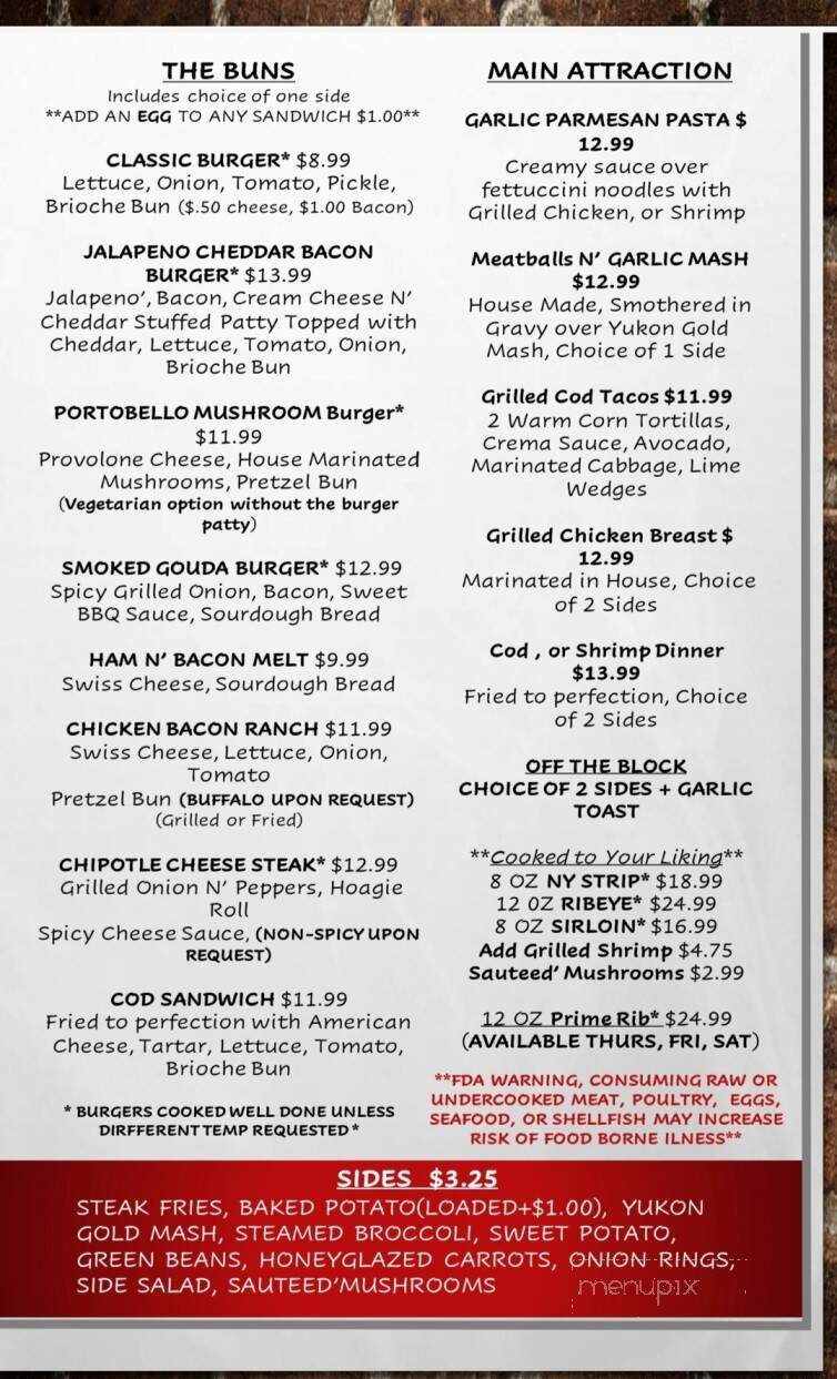 Diamond Tap Tavern - Rockwood, TN menu_pic