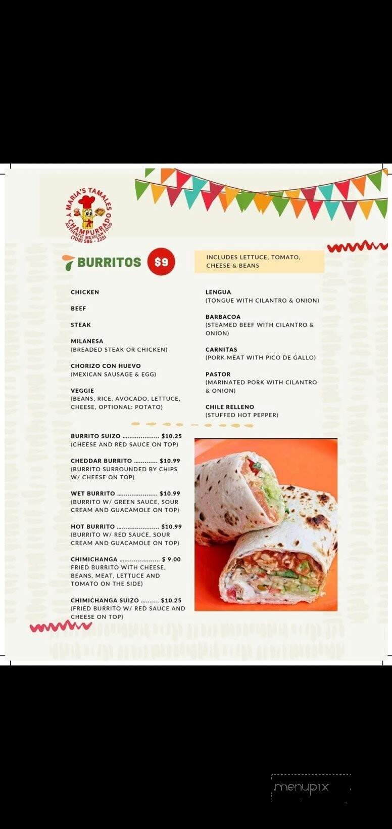 Maria's Tamales Y Champurrado - Palos Heights, IL menu_pic