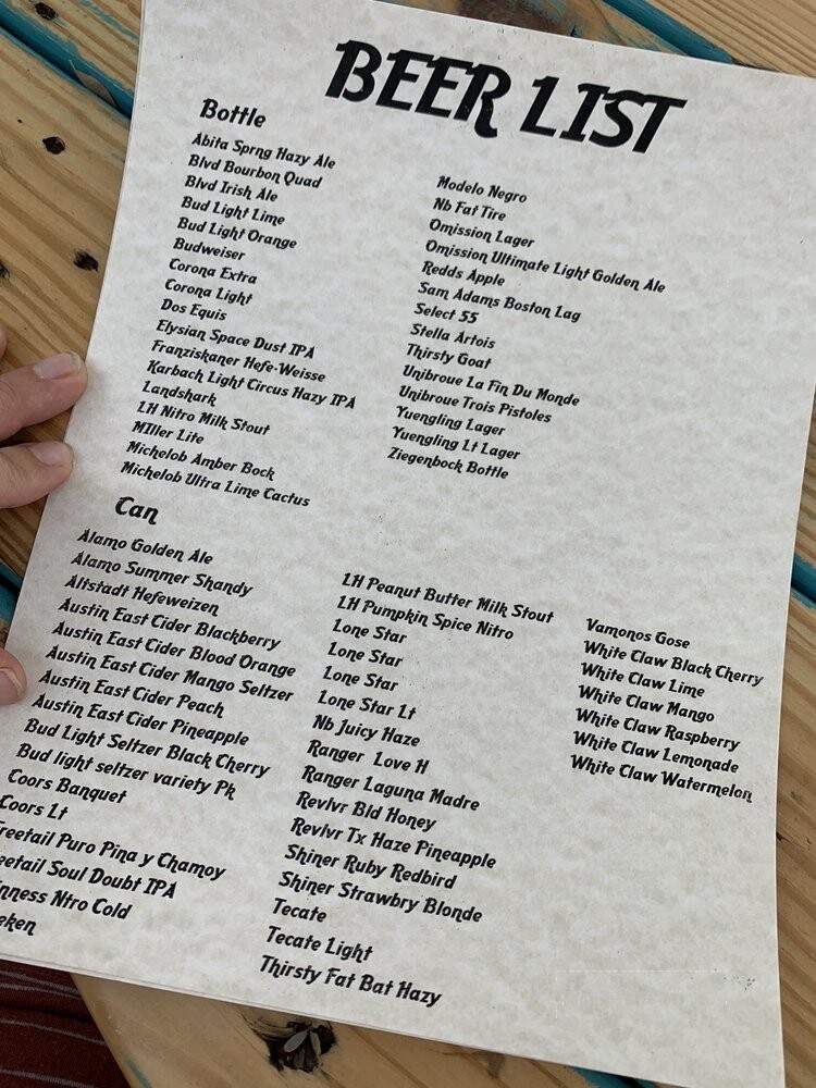 The Trailer Park - La Vernia, TX menu_pic