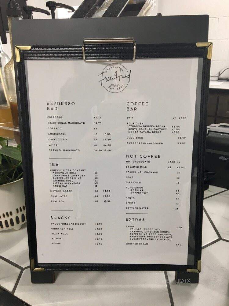 FreeHand Coffee - Pendleton, SC menu_pic