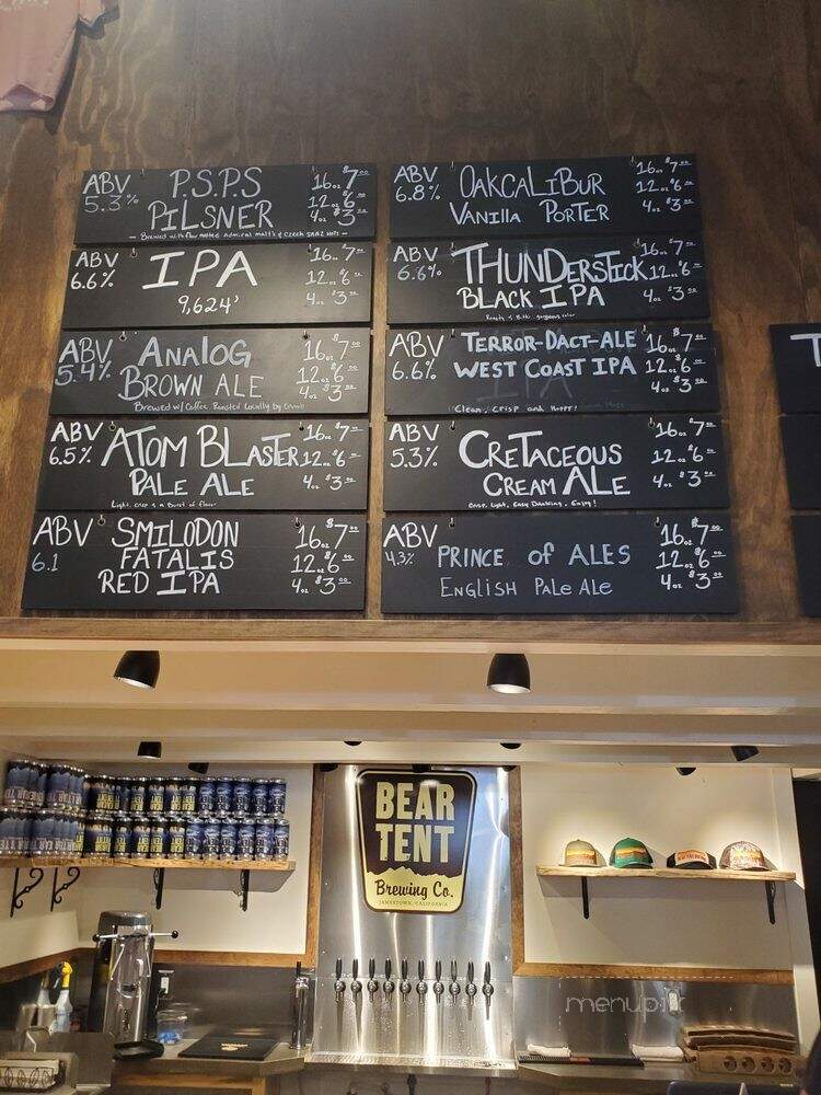 Bear Tent Brewery - Jamestown, CA menu_pic