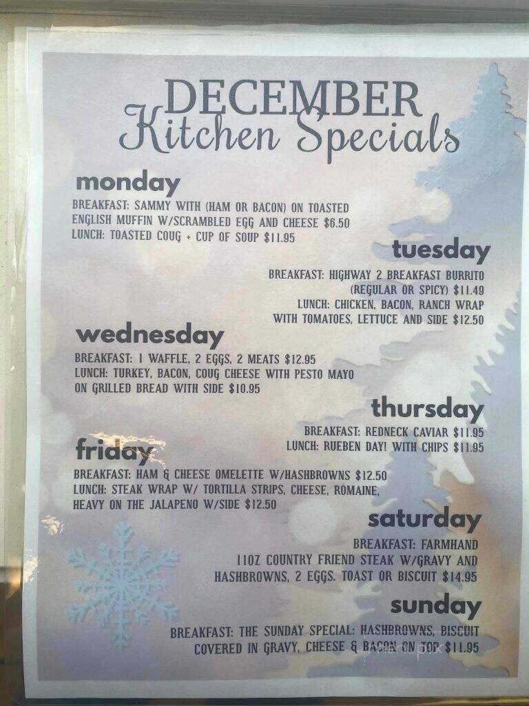 Farmhouse Kitchen and Coffee - Wilbur, WA menu_pic