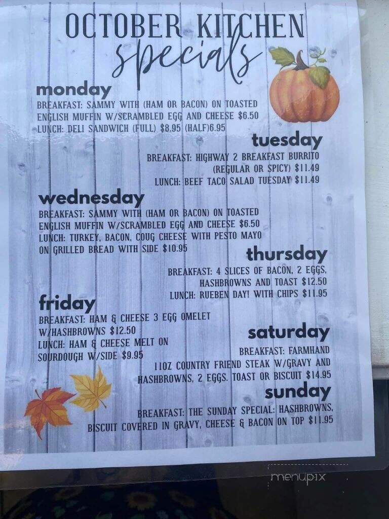 Farmhouse Kitchen and Coffee - Wilbur, WA menu_pic