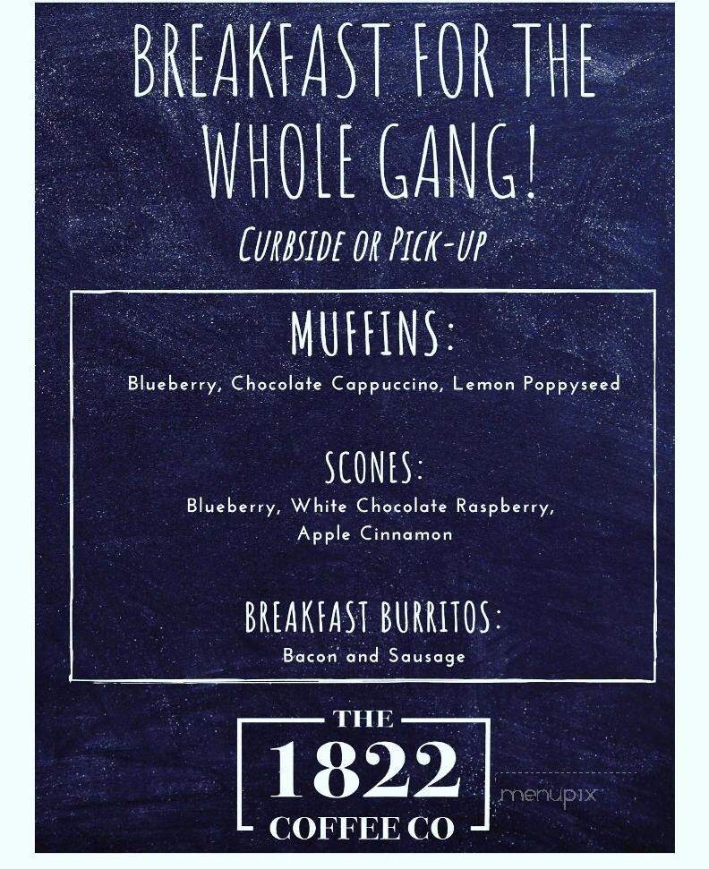 The 1822 Coffee - Huntingdon, TN menu_pic