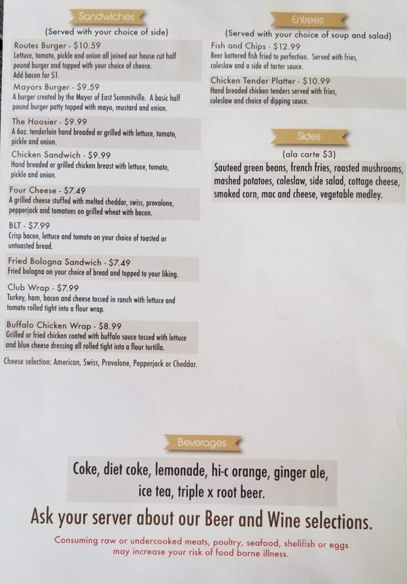 Hoosier Routes - Summitville, IN menu_pic