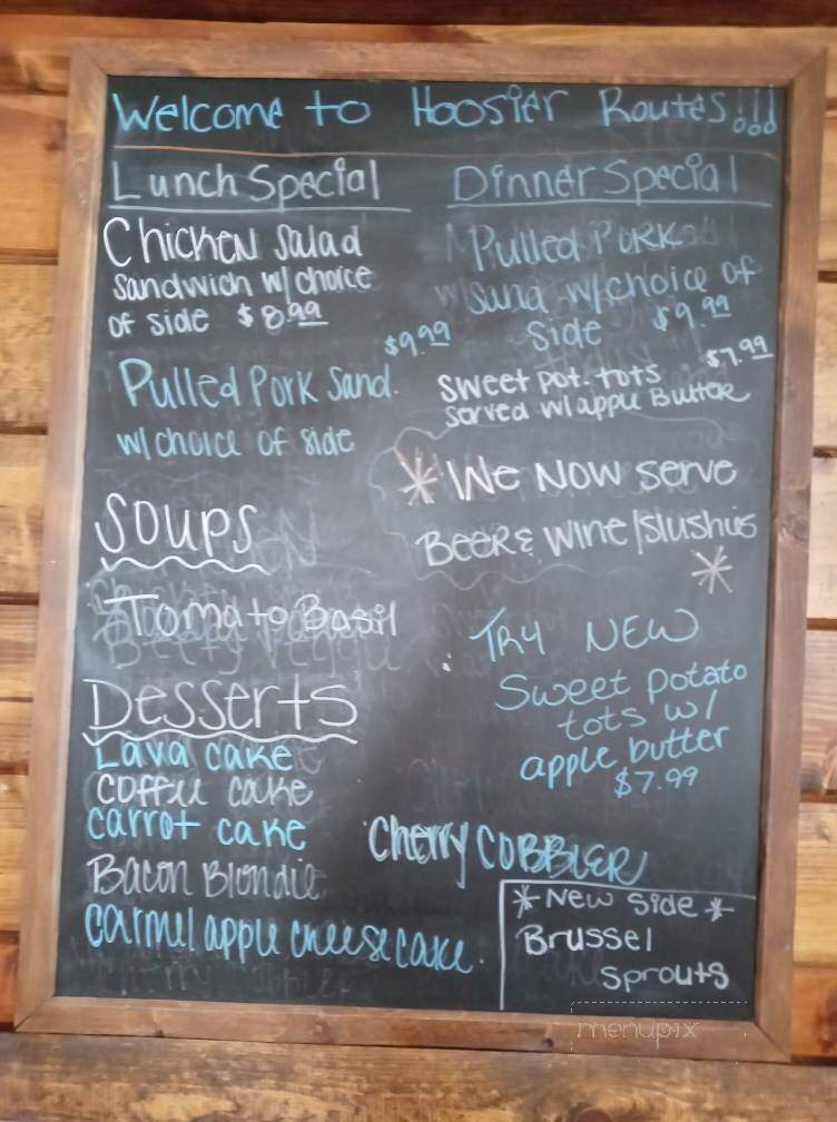 Hoosier Routes - Summitville, IN menu_pic