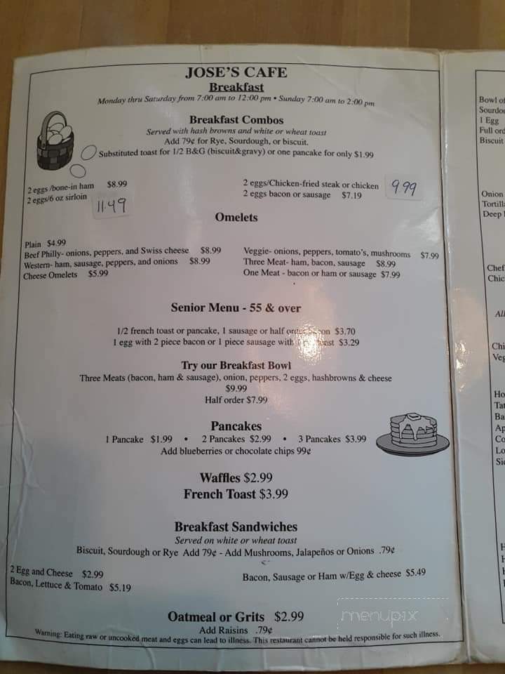 Jose's Cafe - Harrisonville, MO menu_pic