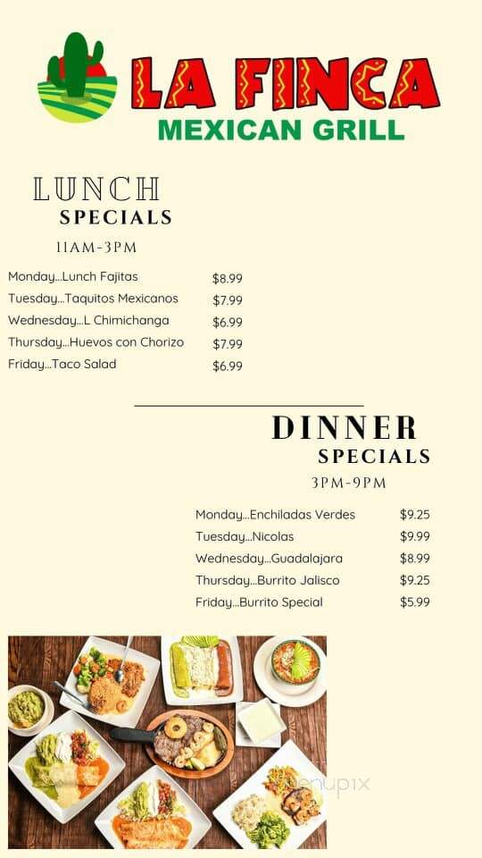 La Finca Mexican Grill - Eufaula, OK menu_pic