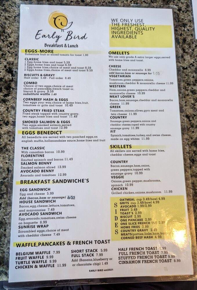 Early Bird - Pinellas Park, FL menu_pic