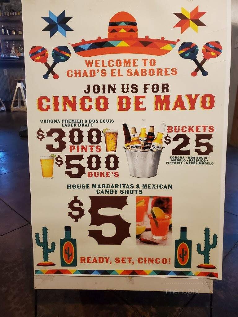 Chad's El Sabores Mexican Restaraunt - Medicine Park, OK menu_pic