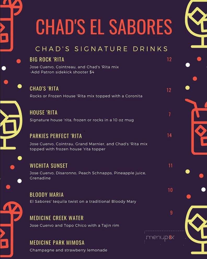 Chad's El Sabores Mexican Restaraunt - Medicine Park, OK menu_pic